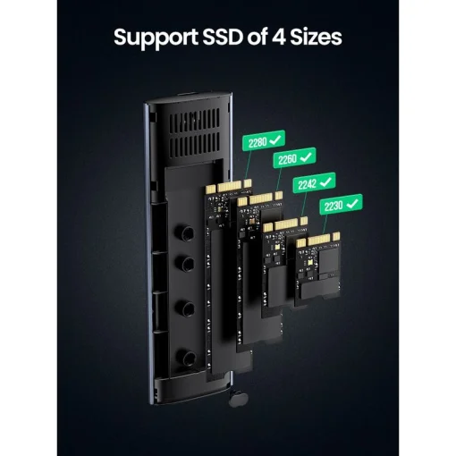Cod. 038 Capsula UGREEN CM400 P/SSD SATA M.2 B-Key 5Gbps / Plug and Play / USB 3.0 / Compatible: Windws, MacOS, Linux