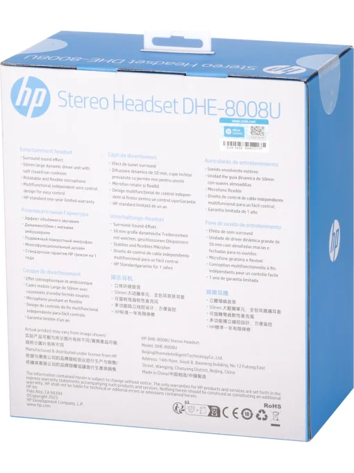 Cod. H:116 Headphone HP DHE-8008U Gamer 7.1 Est&eacute;reo / Led RGB din&aacute;mico / Mic. flexible / control total en cable / Interfaz USB / Cable trenzado 1.85 m