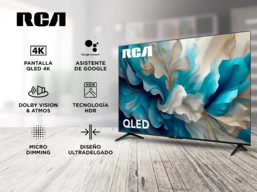 Cod. 119 Smart TV RCA 55&quot; QLED 4K Ultra HD / Google TV / HDR / 3*HDMI, 2*USB / Wi-FI 5 / Dolby Audio / Control remoto por voz