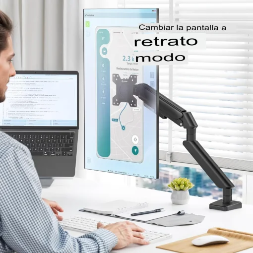 Cod. 1108 Soporte para Monitor de Escritorio Xtrike Me HT-20 BK / 13 a 32&quot;, hasta 9.5 Kg / Giro ±90°, rotacion 360° / Ajustable en mesa / vesa 75*75 a 100*100 / Negro