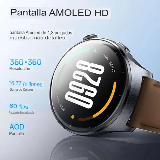 Cod. 1155 SmartWatch Mibro Lite 3 / Pantalla AMOLED HD 1.3" 60FPS / LLamadas Bluetooth V5.3 / Monitoreo de Salud 24/7: (ritmo card&iacute;aco, SpO2, estr&eacute;s y sue&ntilde;o) / Resistente al agua (2ATM) / Bat. 300mAh (12 d&iacute;as) / 100+ modos deportivos