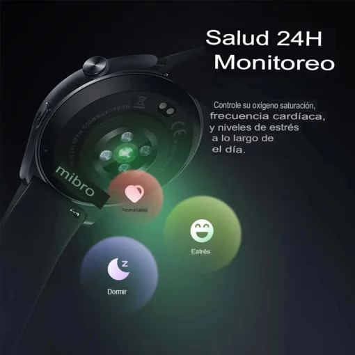 Cod. 1155 SmartWatch Mibro Lite 3 / Pantalla AMOLED HD 1.3" 60FPS / LLamadas Bluetooth V5.3 / Monitoreo de Salud 24/7: (ritmo card&iacute;aco, SpO2, estr&eacute;s y sue&ntilde;o) / Resistente al agua (2ATM) / Bat. 300mAh (12 d&iacute;as) / 100+ modos deportivos