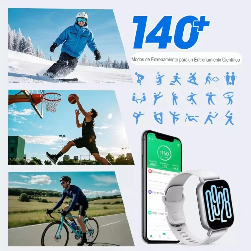 Cod. 1162 SmartWatch Xiaomi Redmi Watch 5 Active (Silver) / HyperOS / LLamadas BT&reg; V5.3 / LCD 2" / +140 modos deportivos / Monitoreo Salud: Pulso, SpO2 y sue&ntilde;o / Resistente al agua (5ATM) / Bat. 470mAh (18 d&iacute;as)