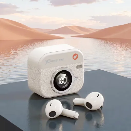 Cod. 118 Audifonos Xtrike Me WS-017 WH Stereo / BT 5.4 / Base de carga con indicador / control Touch / Bat. 180mAh / Reproducción de 3-4H / USB-C