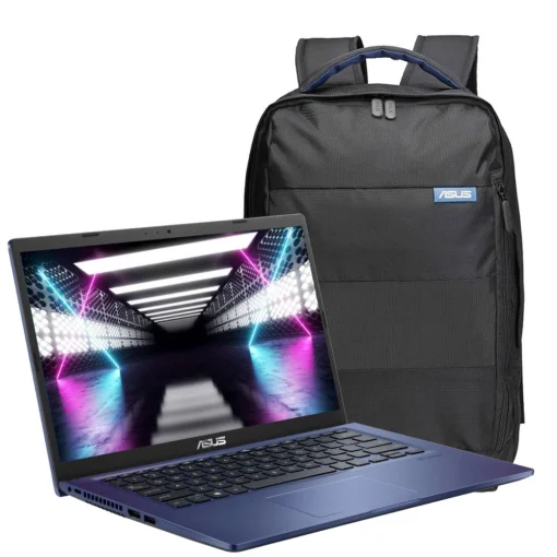 Cod. AS:1385 Kit Laptop ASUS X415J / Intel® Core™ i7-1065G7 / 1.3GHz (8M Cache, hasta 3.9GHz) 10ma. Generación / 8GB / 256GB SSD PCIe / 14&quot; FHD / Endless / Teclado Español / Peacock Blue + Mochila Notebook Asus