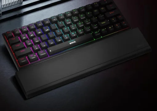 Cod. 057 Reposamanos P/Teclado Xtrike Me Crest 60 Black K002 / Ergon&oacute;mico / Compartimentos de almacenamiento secreto / Material: ABS+PU+Silicona / Dim. 360*80*19,5 mm