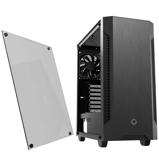 Cod. G:202 Case Gaming GAMEMAX Fortress TG A362 Black / controlador de ventilador V1.4 PWM / tapa lateral vidrio templado / 2*USB 2.0 + 1*USB 3.0 /HD audio / 3 ventiladores 12cm (1*posterior , 2*frontal)