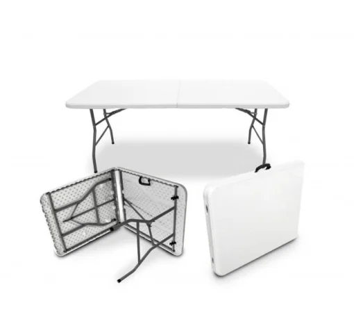 Cod. 032 Mesa Plegable ENV FoldMax white / Dim. 180*70*75cm / Superficie Polietileno y Estructura de Acero