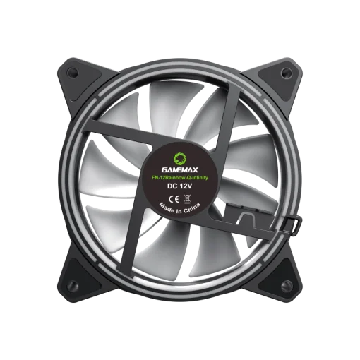 Cod. V:159 Ventilador GAMEMAX FN-12Rainbow-Q-Infinity / Luces ARGB LED de efecto infinito / FAN120mm / Conector: Molex + 3 Pines 5V / Compatible AURA SYNC