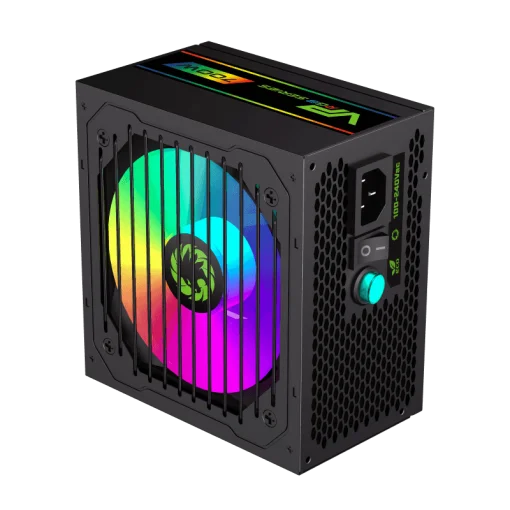 Cod. G:138 Fuente de Poder GAMEMAX VP-700-RGB / interruptor ECO (ON/OFF) / Certificado 80 Plus Bronze /700Watts/12CM Ventilador RGB/ATX P/PC