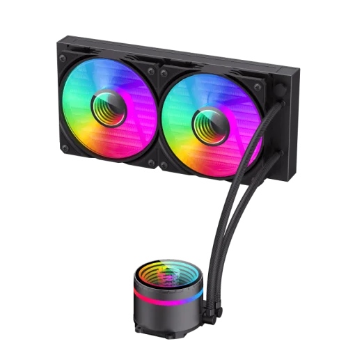 Cod. B:157  Sistema de Enfriamiento Líquido GAMEMAX ICEBURG 240 Infinity / FAN 2*120MM PWM / Sincronización ARGB AURA Sync / Conector 5V, 3 pines / 12V 4 pines / Compatible; Intel LGA 1851/1700 y AMD AM5 / ARGB