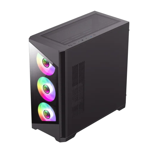 Cod. 243 Case Gaming GAMEMAX Destroyer TGB / lateral y frontal vidrios templados/Controlador fan RGB / 1*USB3.0 + 2*USB2.0 / HD audio / Incluye: 4*ventiladores 12mm. ARGB