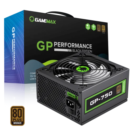 Cod. G:102 Fuente de Poder GAMEMAX GP-750 / Certificada 80 Plus Bronze /14CM Ventilador / 750WATTS / ATX P/PC