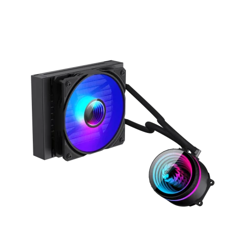 Cod. 156 Sistema de Enfriamiento Líquido GAMEMAX ICEBURG 120 Black / FAN 1*120MM PWM / Sincronización ARGB AURA Sync / Conector 5V, 3 pines / 12V 4 pines / Compatible Intel 13va. Gen. LGA 1700 / AMD AM5 / ARGB