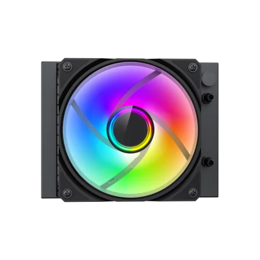 Cod. 156 Sistema de Enfriamiento Líquido GAMEMAX ICEBURG 120 Black / FAN 1*120MM PWM / Sincronización ARGB AURA Sync / Conector 5V, 3 pines / 12V 4 pines / Compatible Intel 13va. Gen. LGA 1700 / AMD AM5 / ARGB