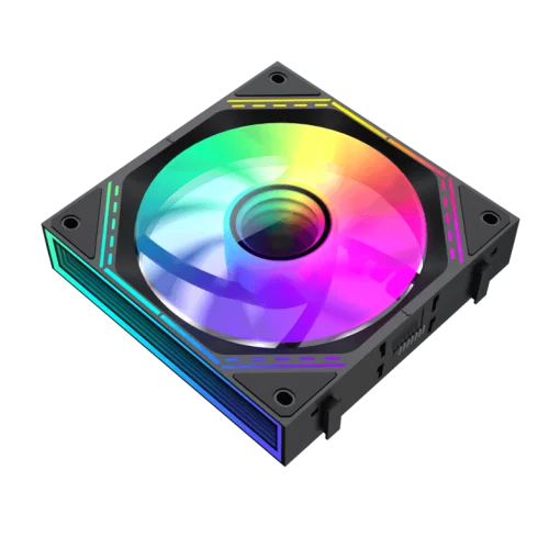 Cod. V:292 Kit Ventiladores PC GAMEMAX FN12A-S3I BK / 3*FAN120mm conectado en cadena / Luces ARGB efecto infinito 26LED (8+18 C/U) / PWM de 4 pines (M/F) / Aura 3 pin 5V (M/F)