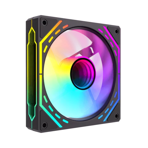 Cod. V:277 Ventilador PC GAMEMAX FN12A-S2I / FAN120mm / Luces ARGB Infinito 24 LED (8+16) / Conector dual: PWM 4 pines (M/F) / ARGB Aura 3 pin 5V (M/F)