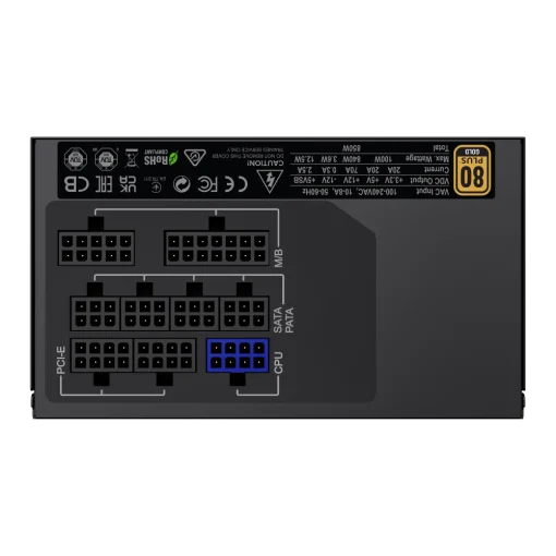 Cod. G:115 Fuente de Poder GAMEMAX GX-850 Modular / Certificado 80 Plus Gold /850Watts/12CM Ventilador /100-240V/ATX P/PC