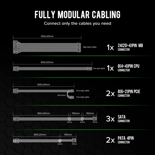 Cod. G:129 Fuente de Poder GAMEMAX GM-600 Modular / 600Watts / Certificación 80 Plus Bronze / 14CM Ventilador /100-240V/ATX P/PC