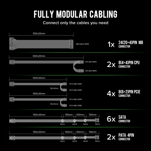 Cod. G:130 Fuente de Poder GAMEMAX GM-700 Modular / 700Watts / Certificación 80 Plus Bronze / 14CM Ventilador /100-240V/ATX P/PC