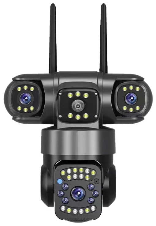 Cod. 422 C&aacute;mara Smart ENV Guardian Pro 6MP P/Exterior 360&deg; Triple Lente / Full Color 24/7 / Audio bidireccional / Detecci&oacute;n IA de Personas/movimientos / WiFi, RJ45 / Soporta microSD (hasta 128GB) / IP66