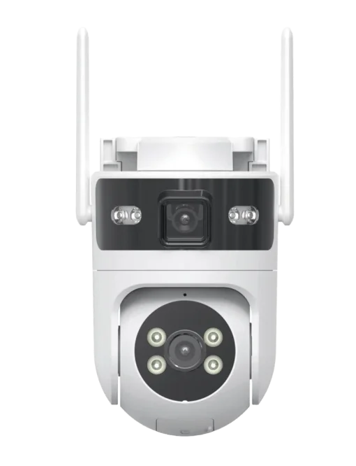 Cod. N:219 C&aacute;mara Smart ENV Pro 4 P/Exterior 350&deg; / Doble Lente 8MP (4MP+4MPM) / Vision Nocturna / Detecci&oacute;n de movimiento / Audio bidireccional / Soporta microSD (hasta 128GB) / Compatible: Asist. Google y Alexa / IP66