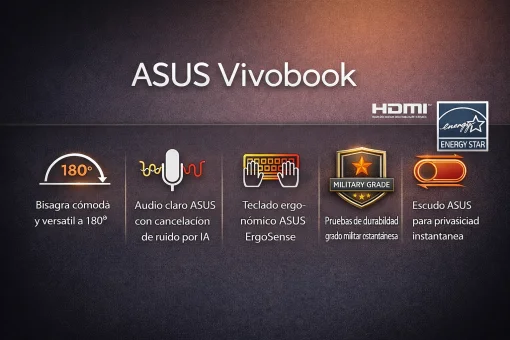 Cod. 1801  ASUS VivoBook 15 X1504V / Intel&reg; Core&trade; 5 120U (10 n&uacute;cleos, hasta 5,0GHz) / 16GB / 512GB NVMe&trade; SSD / 15.6" FHD / Sin Sistema (OS) / Wi-Fi 6 &amp; BT 5.3 / Sensor de Huella / Teclado Espa&ntilde;ol alfanum&eacute;rico / Quiet Blue + Mouse&nbsp;Asus