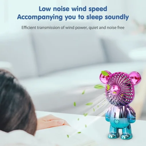 Cod. 1195 Mini Ventilador Recargable USB / Forma de Oso