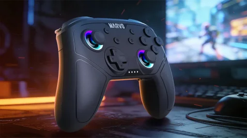 Cod. 078 Control de juegos Inal&aacute;mbrico MARVO Pact 60 (GT-80) / Bluetooth&reg; 5.0 / Bater&iacute;a 800mAh / vibraci&oacute;n dual / Joysticks RGB / 20 botones (M1/M2 Programables) / Compatible: Switch, PC, Android, IOS