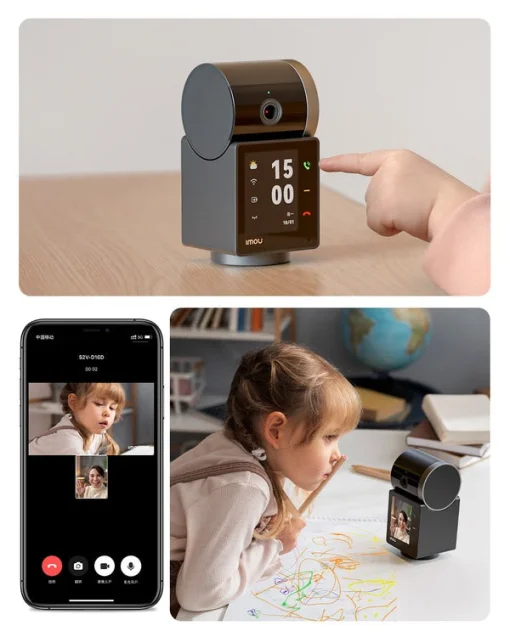 Cod. AI:359 Cámara Smart IMOU Rex VT 5MP 3K Ultra HD 360° / Pantalla P/Videollamadas, Información, notas de voz etc. / Rastreo &amp; detección Humanos/Mascotas / Tecnología IA IMOU SENSE® / Alarma de Sonidos Anormal / Sirena 96dB / Soporta microSD (hasta 256G