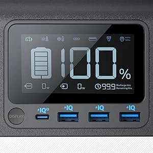 Cod. 208 Estación de energía portátil ANKER Solix 535, batería LiFePO4 de 512 Wh / 500 W / 4*tomas CA, 3*USB-A IQ, 1*USB-C PD 60 / carga rápida 2.5hr 80% / luz LED