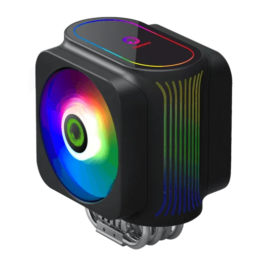 Cod. G:145 Ventilador para CPU GAMEMAX GAMMA 600 / 2 ventiladores RGB PWM 120mm (5V, 3pin)/LED ARGB 6 colores y 10 modos iluminación controlador HUB o SYNC / Base de Aluminio con 6 tubos de cobre niquelado de calor de contacto directo y superdisipación de