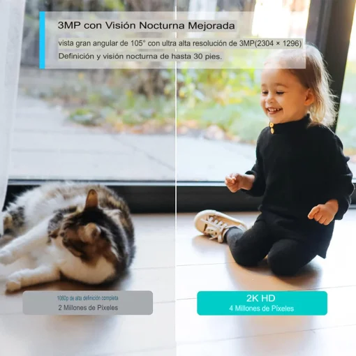Cod. 400 C&aacute;mara Smart TP-Link Tapo C110 2K (3MP) / Detecci&oacute;n de persona/movimiento / vista nocturna 12 m zonas de bloqueo / Alarma / Audio bidireccional / Soporta microSD (hasta 512GB)