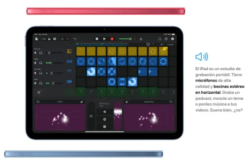 Cod. 132 Apple iPad 11"&nbsp;Liquid&nbsp;Retina (Chip A16) 128GB / iPadOS / Wi-Fi 6, BT 5.3 / C&aacute;m. post. 12MP, Selfie 12MP / Desbloqueo Touch ID / USB-C, 20W / MD4A4LL/A - Blue