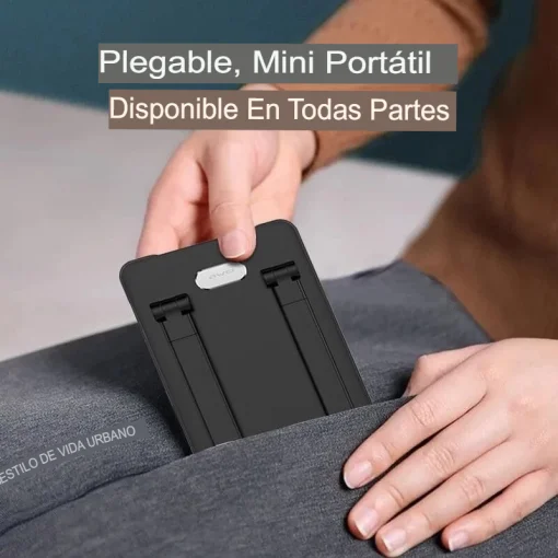 Cod. 321 Soporte Pavareal T10 P/Celular y Tablet 4" hasta 13" / giratorio 360&deg;, Ajuste libre, plegable / Material: Aluminio / black