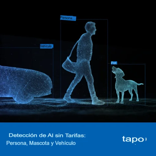 Cod. 406 C&aacute;mara Smart TP-Link Tapo C545D Dual 2K 360&deg; P/Exterior IP66 / Lente gran angular 165&deg; &amp; Teleobjetivo 6mm / Seg. autom&aacute;t. sincronizado / Detecci&oacute;n AI (pers. masc. veh.) / Vista Nocturna Intelig. / 8 puntos patrulla / Audio bidireccional / Soporta