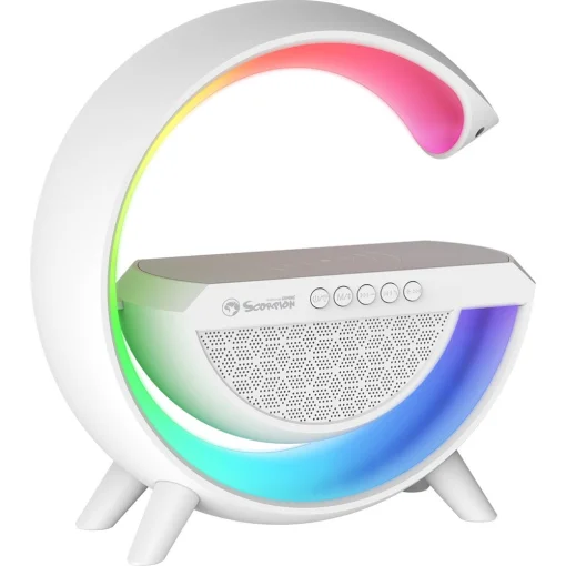 Cod. M:165 Parlante Bluetooth MARVO SG-302 con Iluminaci&oacute;n RGB y funci&oacute;n de carga inal&aacute;mbrica / Manos libres / Radio FM&nbsp;/ RMA 5W / Bater&iacute;a 1200MAH 5V 1A / USB Tipo-C