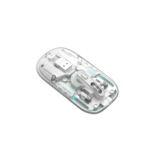 Cod. GM:233  Mouse MARVO M808W / Transparente / Dual Inal&aacute;mbrico 2.4G + Bluetooth 5.1&nbsp;/ 1600DPI / Silencioso / Iluminaci&oacute;n 7 colores&nbsp;/ 4 botones / bater&iacute;a 400mAh