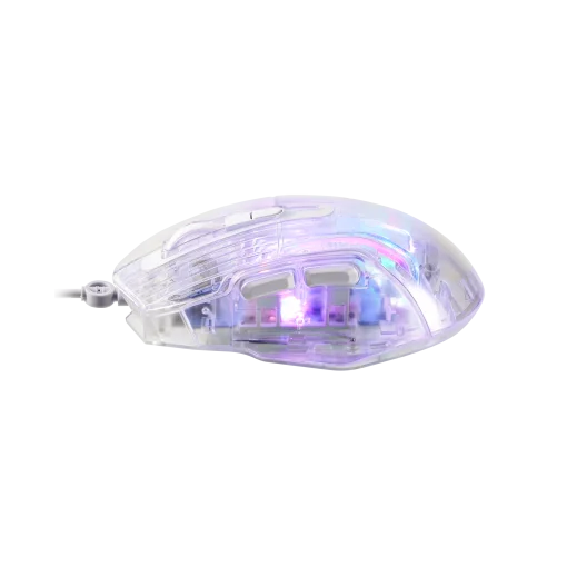 Cod. GM:234 Mouse MARVO M413 Transparente / 7200DPI / Iluminación RGB dinámicos / Silencioso / 6 Botones drive programables / USB Cable 1.5 m