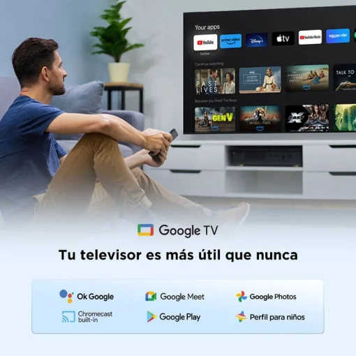 Cod. 117 Smart TV&nbsp;TCL 55" 4K 55P6K HDR 10+ MEMC / Google TV / AiPQ / Dynamic Color / Bisel Met&aacute;lico / Panel HVA / HDMI 2.1, USB 3.0 / WiFi 5 &amp; BT5.2 / Dolby audio 10W*2 / Google Cast / Control remoto por voz