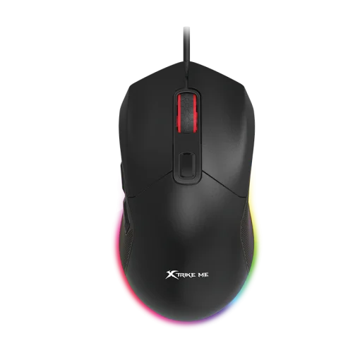 Cod. GX:184 Mouse Gaming XTRIKE ME GM-316 Negro / 7200DPI / Iluminación RGB (13 efectos) / Interfaz USB / cable: 1.5mt. / 6 botones / 2 conver desmontables