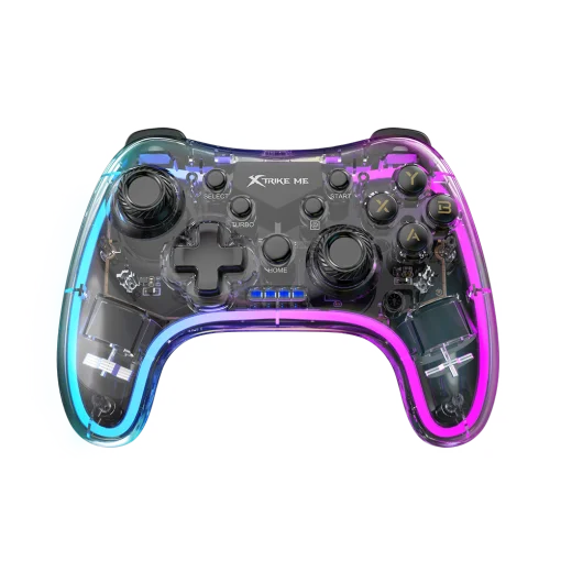 Cod. 068 Control de Juegos Inalámbrico Xtrike Me GP-52 / Iluminación RGB / Vibración dual realista / Batería: 800MA /Compatible: Android / IOS / PC / PS3 / PS4 / Nintendo Swith