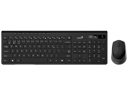 Cod. 255 Kit Genius SlimStar 8230 Wireless Dual (BT 5.3 + 2.4GHz) /  Teclado + Mouse óptico 1200DPI / Tecla AI Copilot / Conexión simultánea hasta 3 dispositivos / Español