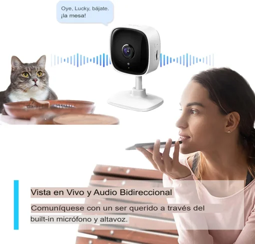 Cod. 400 C&aacute;mara Smart TP-Link Tapo C110 2K (3MP) / Detecci&oacute;n de persona/movimiento / vista nocturna 12 m zonas de bloqueo / Alarma / Audio bidireccional / Soporta microSD (hasta 512GB)
