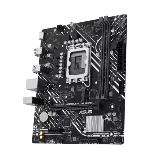 Cod. 144 Mainboard ASUS Prime H610M-F D4 R2.0 / 14va., 13va. y 12va. Gen. / LGA 1700 / micro-ATX / 2*DDR4 3200MHz / 1*M.2, 2*Sata / HDMI / USB-A 5 Gbps / PCIe 4.0 x16 / Realtek GbE LAN