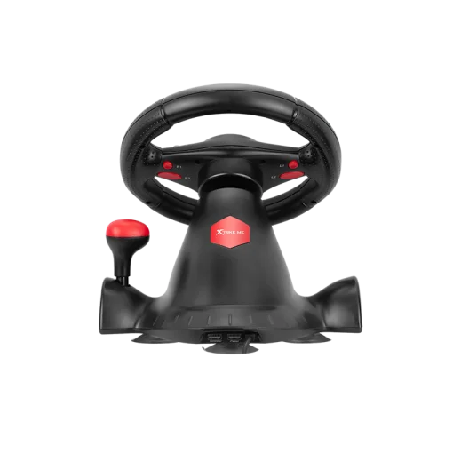Cod. 063 Volante de juegos XTRIKE ME GP-903 / Motor de doble vibraci&oacute;n / giro de 180&deg; / empu&ntilde;adura de goma / botones de acci&oacute;n precisos / interfaz: USB / Compatible: PC, PS3, PS4, XBOX ONE, XBOX 360, Android, SWITCH
