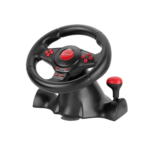 Cod. 063 Volante de juegos XTRIKE ME GP-903 / Motor de doble vibraci&oacute;n / giro de 180&deg; / empu&ntilde;adura de goma / botones de acci&oacute;n precisos / interfaz: USB / Compatible: PC, PS3, PS4, XBOX ONE, XBOX 360, Android, SWITCH