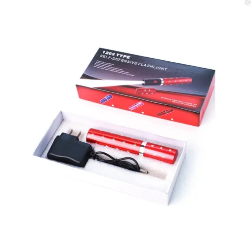 Cod. 948  Lápiz Labial de Defensa Personal / Linterna 180 lúmenes + Pistola de aturdimiento 3800KV / material: aluminio / recargable