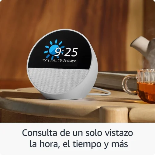 Cod. 230 Amazon Echo Spot Despertador Smart con Alexa / pantalla t&aacute;ctil 2.83" con Reloj personalizable / Parlante 1.73&rdquo; (sonido vibrante) / Wifi / Bluetooth / Color Blanco Glaciar