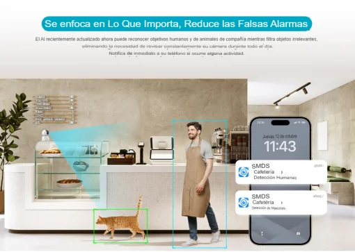 Cod. AD:369 Cámara Smart 360° DAHUA Hero B1 3MP / Detección AI Humana/Mascota / Seg. Automático / modo Patrulla / Audio bidireccional &amp; botón de llamada / Wi-Fi 6 / Soporta microSD (hasta 256GB )